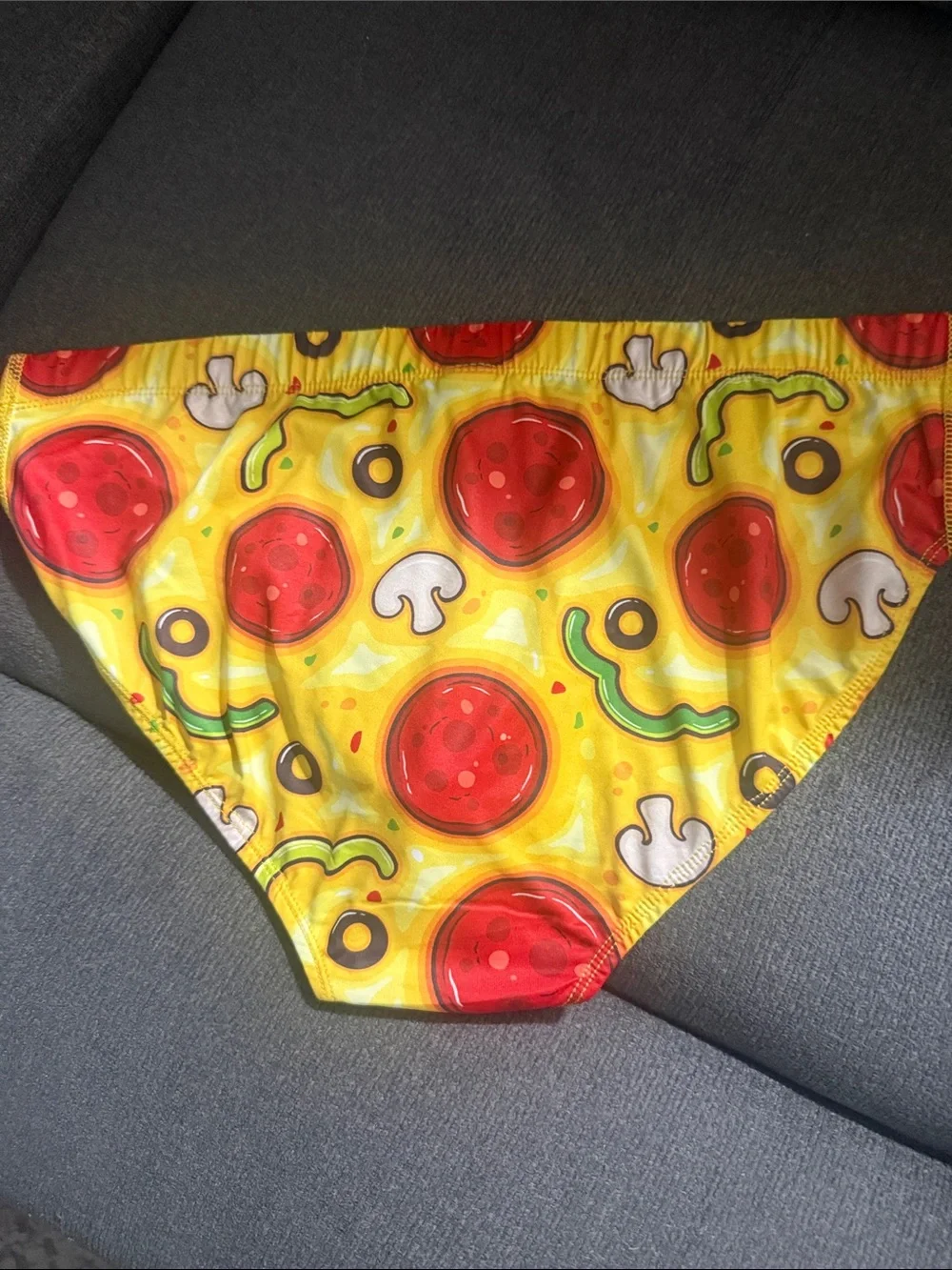 BLANC Menswear Yellow Pizza Print Bikini Briefs